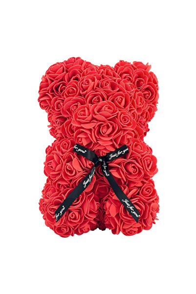 Party Magic دب عيد الحب بطول 25 سم مع وردة حمراء - دمية دب رومانسية للمناسبات...