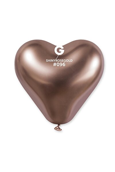 Gemar 25-Pack 12" Rose Gold Heart Foil Balloons