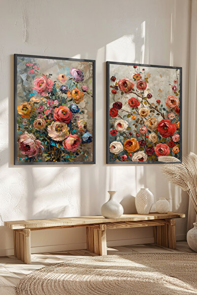 STARYUNA Σετ διπλών πινάκων ζωγραφικής με έγχρωμο θέμα τον κήπο με λουλούδια ...