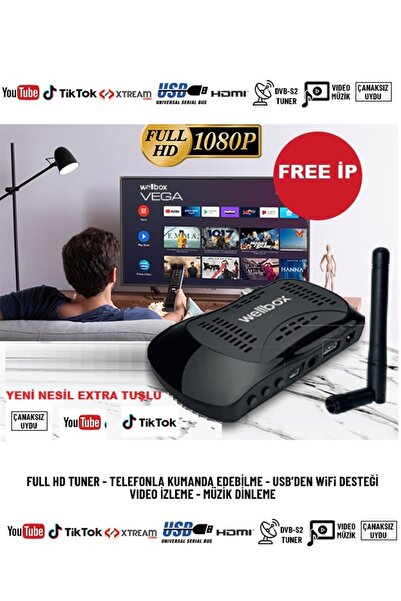 Allians Full HD Vega Wi-Fi Anten ve Çanaklı Uyumlu, Yeni Nesil, Dahili Free I...