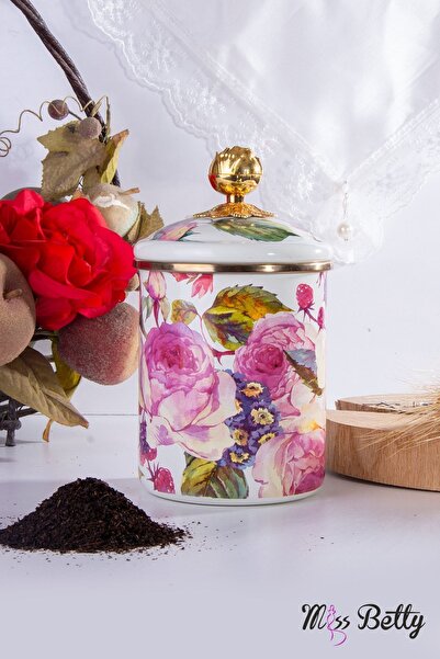 ozbience Büyük Boy 15 Cm Rose Deluxe Seramik Kavanoz, Şık ve Kullanışlı Depolama