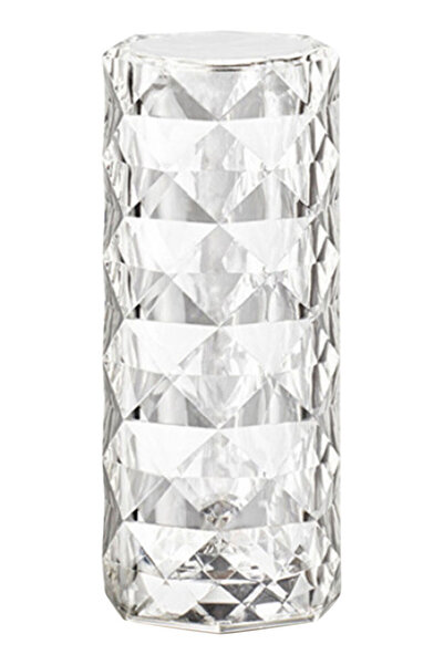 HALAMODO Acrylic Diamond Table Lamp Touching Control 3 Lighting Colours Clear