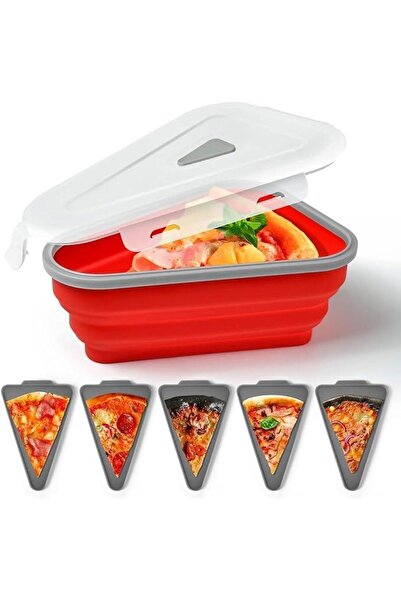 Arabest علبة بيتزا قابلة للطي من السيليكون، علبة تغليف بيتزا مثلثة قابلة لإعا...