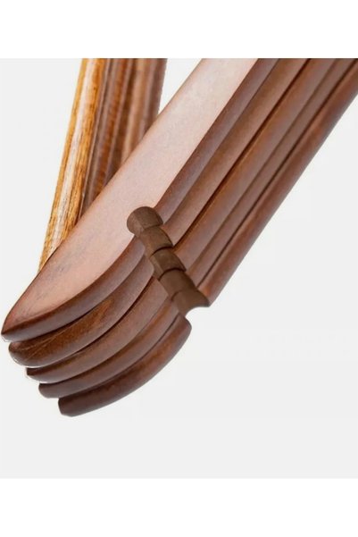 ÖZKAHRA TEKSTİL 12-Piece Wooden Clothes Hanger with Gold Hooks Ultra Luxury Walnut Wood Hanger