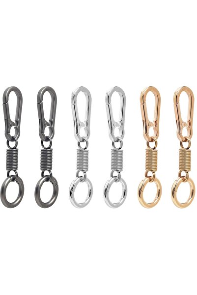 Arabest Keychain Clips with Rings Alloy Carabiner Keychain Ring Holder Carabi...