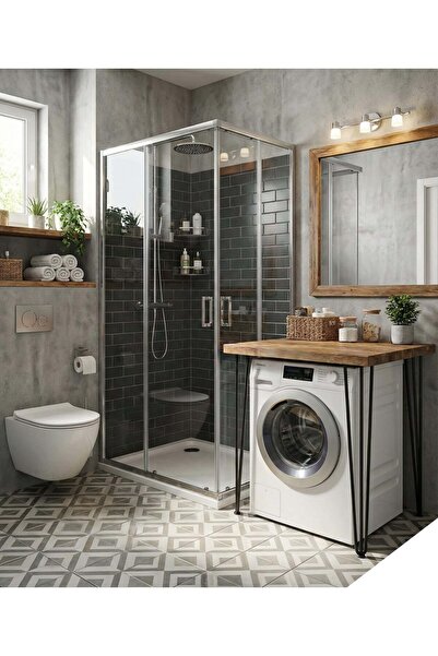 Modüler Ekipman %100 Masif Çam Çamaşır Makinesi ve Kurutma Makinesi Üstü 80x6...