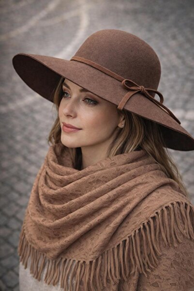kuru Stamped Hat & Patterned Tassel Shawl Modern Winter Combination – Stylish...