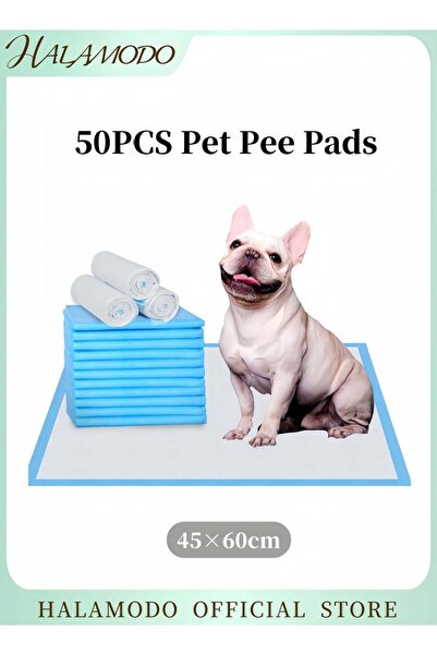 HALAMODO ٥٠ قطعة من فوط تدريب الحيوانات الأليفة على التبول، بتصميم مانع للتسر...