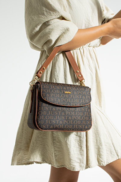 Just Polo Women's Two-Strap 3-Compartment Shoulder and Crossbody Bag