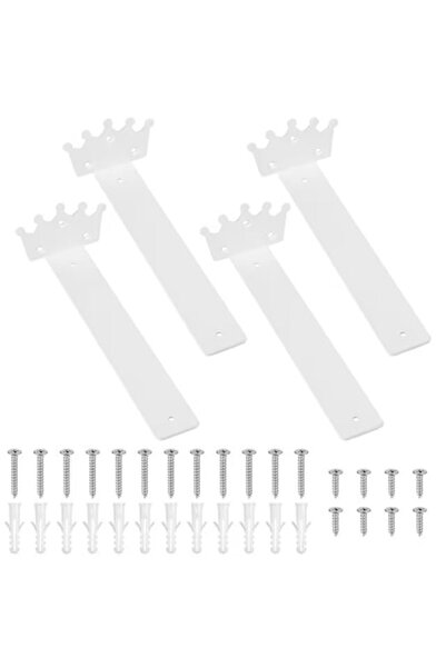 BBW Set de 4 suporturi metalice ascunse pentru rafturi, rezistență 15 kg/pere...