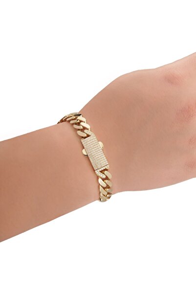 THE SILVER JEWELRY 8K Özel Tasarım 9mm Altın Gurmet Bileklik