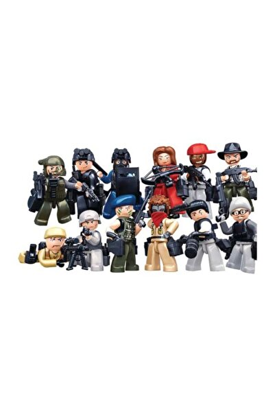 HALAMODO 12-Piece Police Mini Figure Set M38-B0586