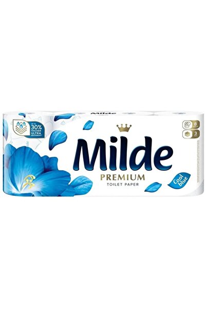 Milde Set 2 x 8 Role Hartie Igienica Premium Cool Blue, 3 Straturi