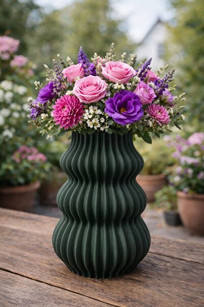 CuteCraft3D Modern Dalgalı Tasarım Dekoratif Vazo