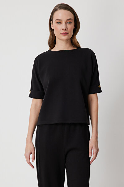 Mi Pret a Porter Mi Duble Kol Düğme Detaylı Bluz