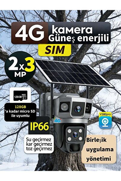 Conico 6MP SIM Güneşle Çalışır: Dış Kamera, Mobil PTZ, Hareket Algılama/Alarm...