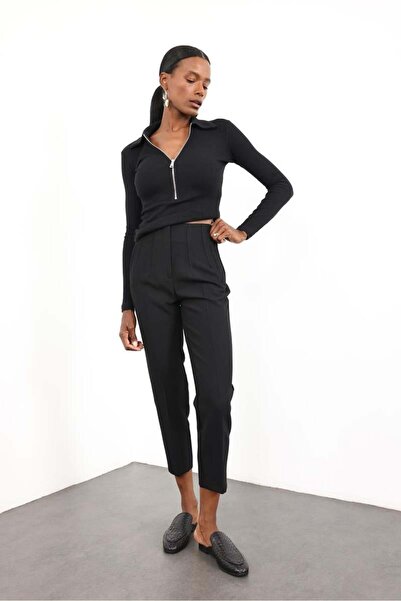 5in1Canpolat بنطلون فلاتولو أسود 5113