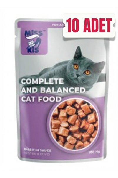 Miss Kis Pouch Yetişkin Kedi Maması Tavşan Etli 100 Gr 10 lu Paket