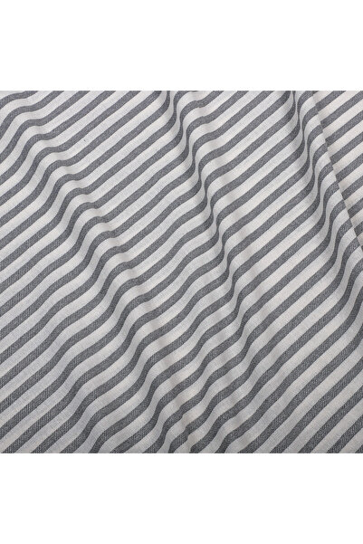 Galia Tasarım Țesătură din in spălat gri cu dungi 100x230 cm