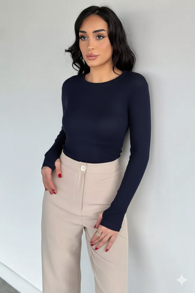 Patreon Top moale cu mâneci lungi și prindere pe degete / Bluză