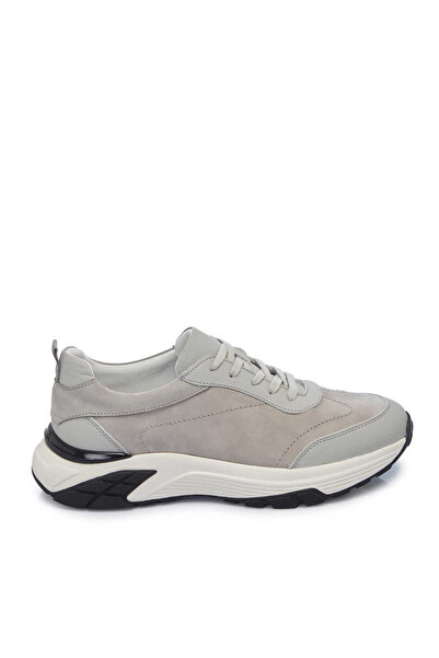 Tergan Gri Hakiki Deri Erkek Sneaker - E25I1AY57214-U6R