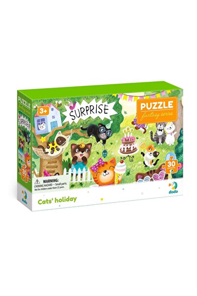 dodotoys Petrecerea pisicutelor, puzzle cu 30 de piese, copii varsta 3-7 ani
