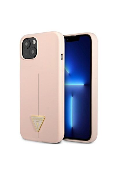 Guess Silicone Triangle Logo Case for iPhone 13 - Pink, Elegant Protection