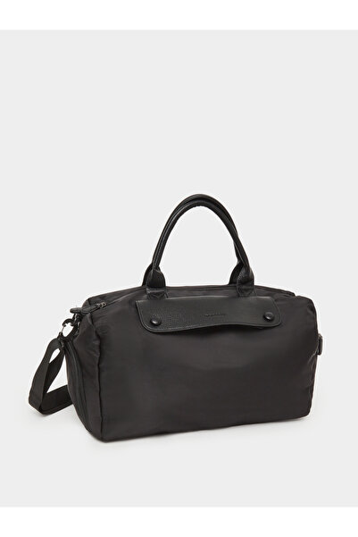 Styli Black Nylon Gym Duffel Bag