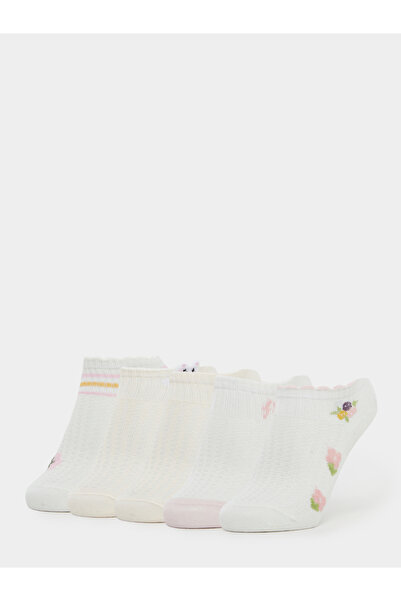 Styli Pack of 5 - Girls White Ankle Socks