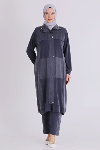 behrem Büyük Beden Tesettür Pantolonlu Takım 35145 Lacivert