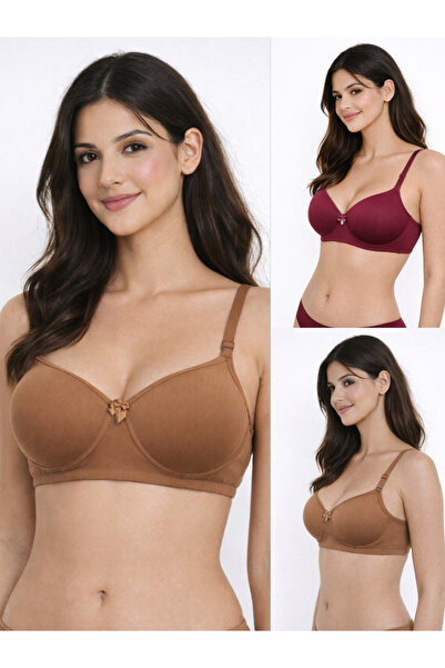 LAZZYCAT By Styli Pack of 2- Padded Non-Wired Full Coverage Spacer Cup T-Shir...