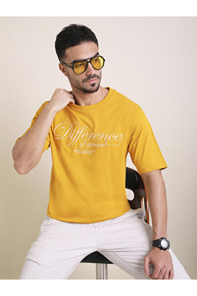 Difference of Opinion By Styli Men Oversized Embroidery Detail T-Shirt