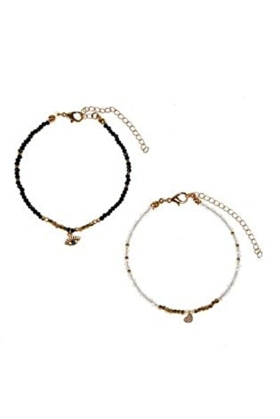 SHOPIENS Set de brățări aurii cu mărgele pentru femei - 2 buc