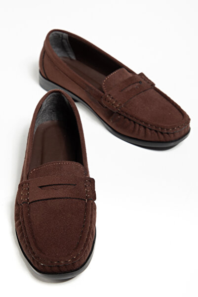 Tonny Black Women's Brown Suede Thermo Non-Slip Sole Loafer Oxford Women's Shoes