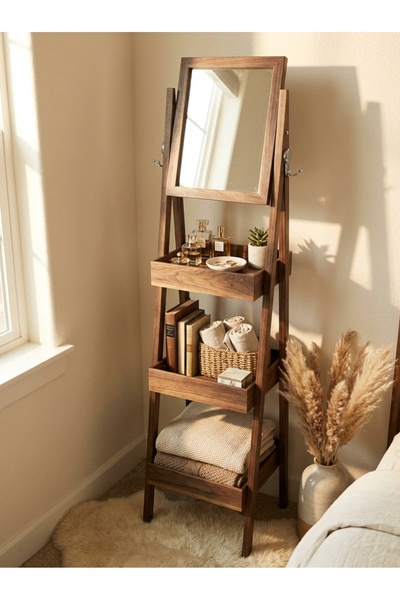 Living Mirror with Integrated Storage Unit in a Modern and Elegant Design