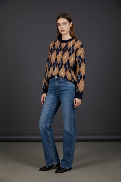 mahira collection Women's Baklava Pattern Şardon Sweater