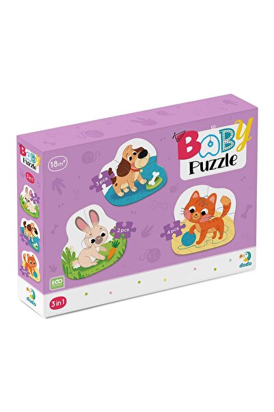 dodotoys Puzzle pentru bebelusi, Animale de companie, copii varsta 1-3 ani