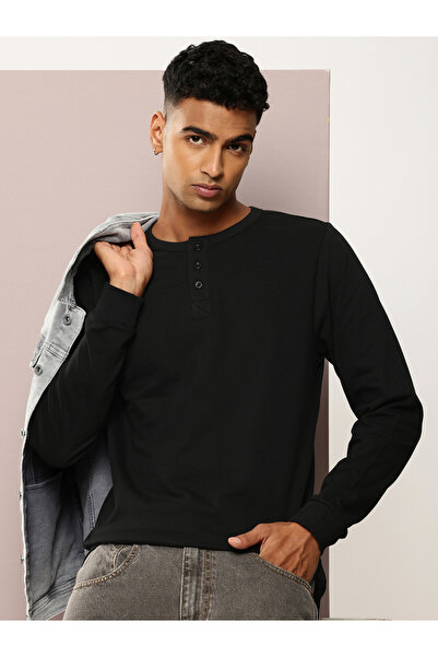 Dillinger By Styli تيشيرت رجالي بقصة عادية من قماش البيكيه، بتصميم هينلي