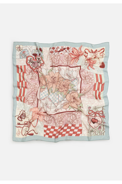 Fresh TALES OF LOVE DESEN FLOŞ VİSKON EŞARP BLUSH