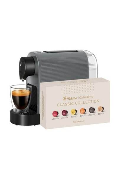 Tchibo Cafissimo Espressor capsule Plus, gri, set cu 60 capsule Clasic Collec...