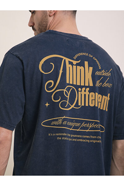 Difference of Opinion By Styli Men Oversized Acid Wash Printed T-Shirt