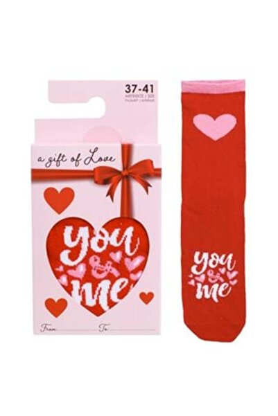 SHOPIENS Fancy Red Socks "You & Me" in Box