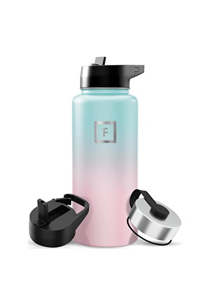 OEM IRON °FLASK stainless steel bottle, 3 lids, cold 24 hours / hot 12 hours,...