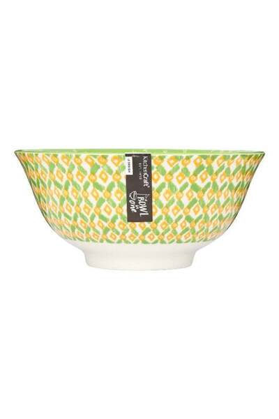 Generic KitchenCraft Geometric Design Food Safe Ceramic Bowl Multicolor 15.7 cm