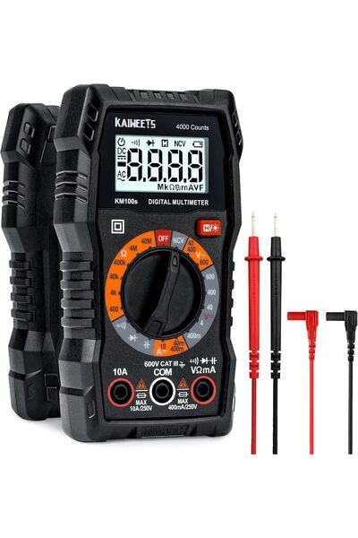 Kaiweets Цифров мултицет 4000 броя, интелигентен волтметър с автоматично наст...