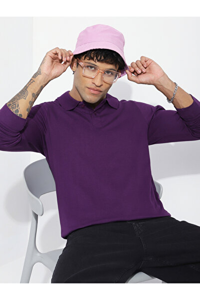 Dillinger By Styli Men Regular Fit Long Sleeve Solid Polo