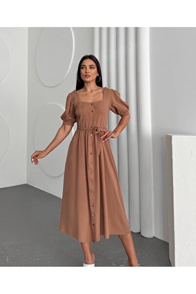 Füme Rochie din bumbac cu nasturi și legături, din viscoză