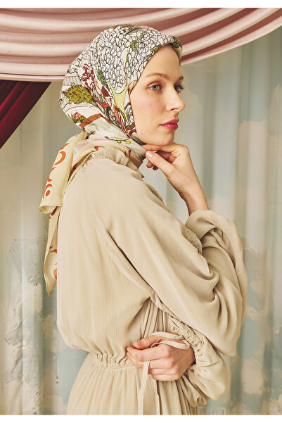 Fresh Eșarfă din viscoză cu model STARLIGHT HARMONY, culoare verde salvie