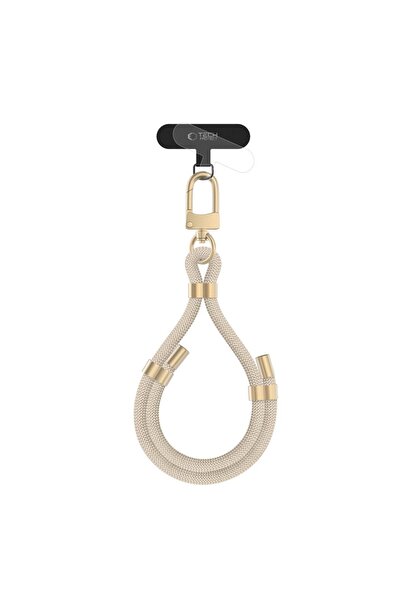 Tech-Protect C4S Beige/Gold Wrist Rope for Phone Cases, 23cm