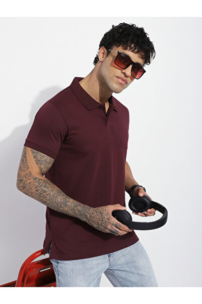 Dillinger By Styli بولو رجالي بأكمام قصيرة سادة، بقصة عادية، مقاس عادي